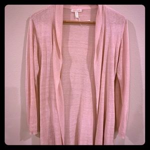 Eileen Fisher XS peach linen long cardigan